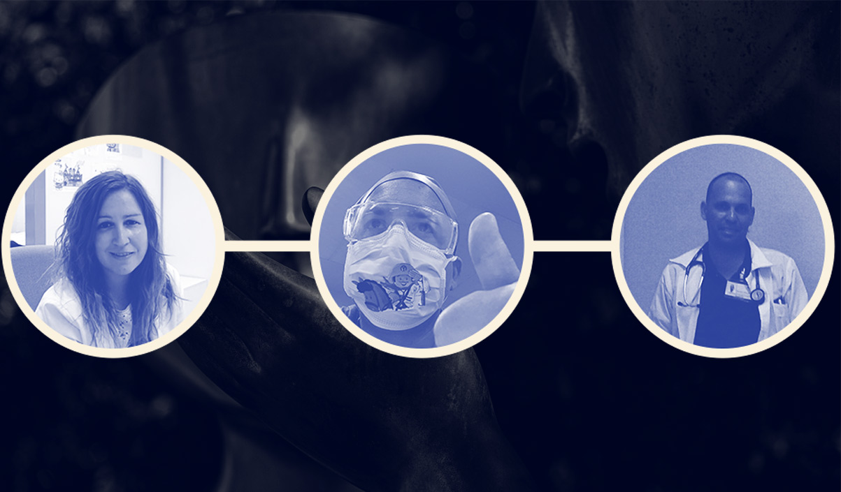 Tres médicos cubanos contra la COVID-19