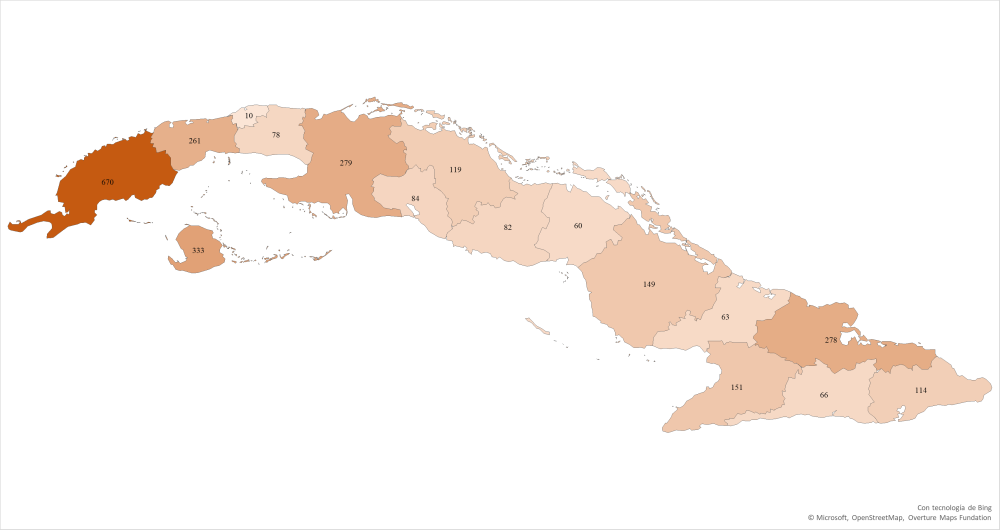 Incendios totales por provincias de 2017 a 2023. 